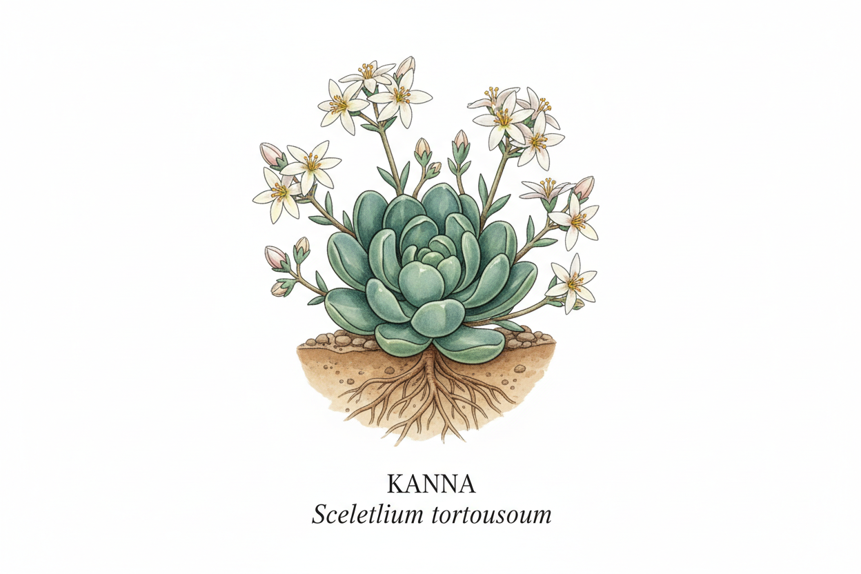 generire ein bild für blogbeitrag mit pflanze kanna Sceletium tortuosum